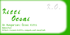 kitti ocsai business card
